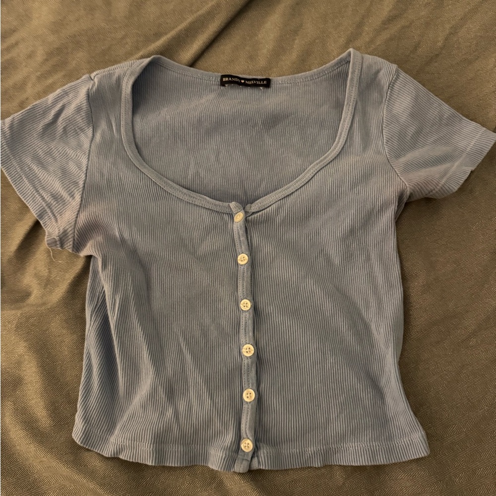 Brandy Melville Blue Baby Tee